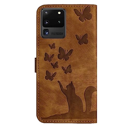 Cute Cat Case - Leather Wallet for Samsung Galaxy S20 Ultra