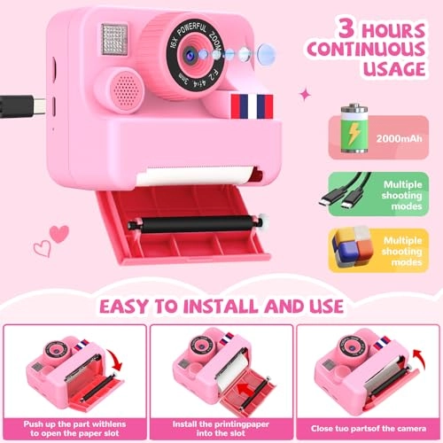 Instant Print Camera - 2.4 Inch 32GB 1080P
