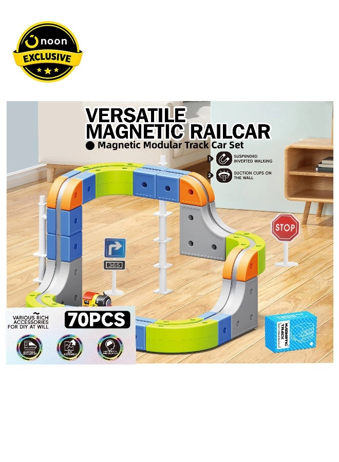 Magni Mates Transforming Magnetic Track Vehicle (GD2511177) - 70PCS USB Rechargeable