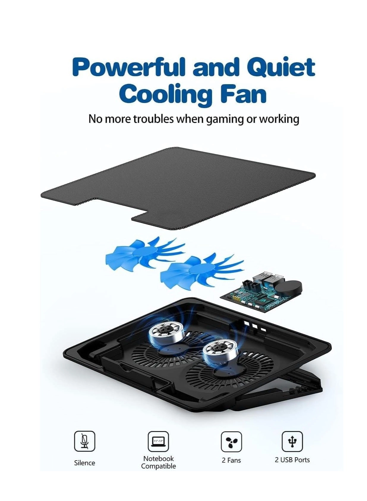 S900 - Notebook Stand & Cooling Pad RGB 2PCS