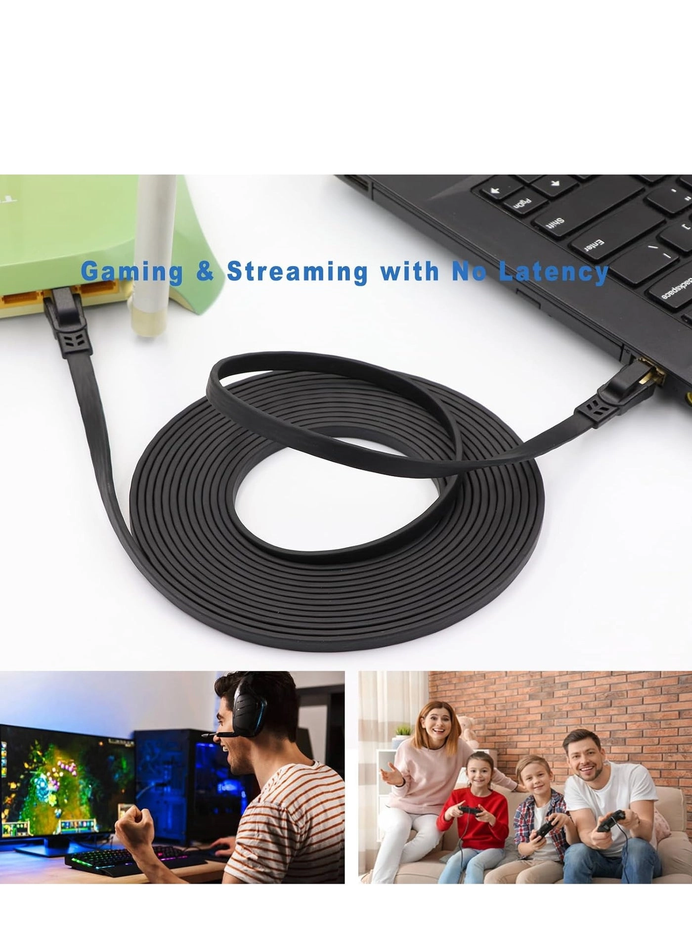 CAT8 Ethernet Cable - 40Gbps 2000MHz Gold Plated RJ45