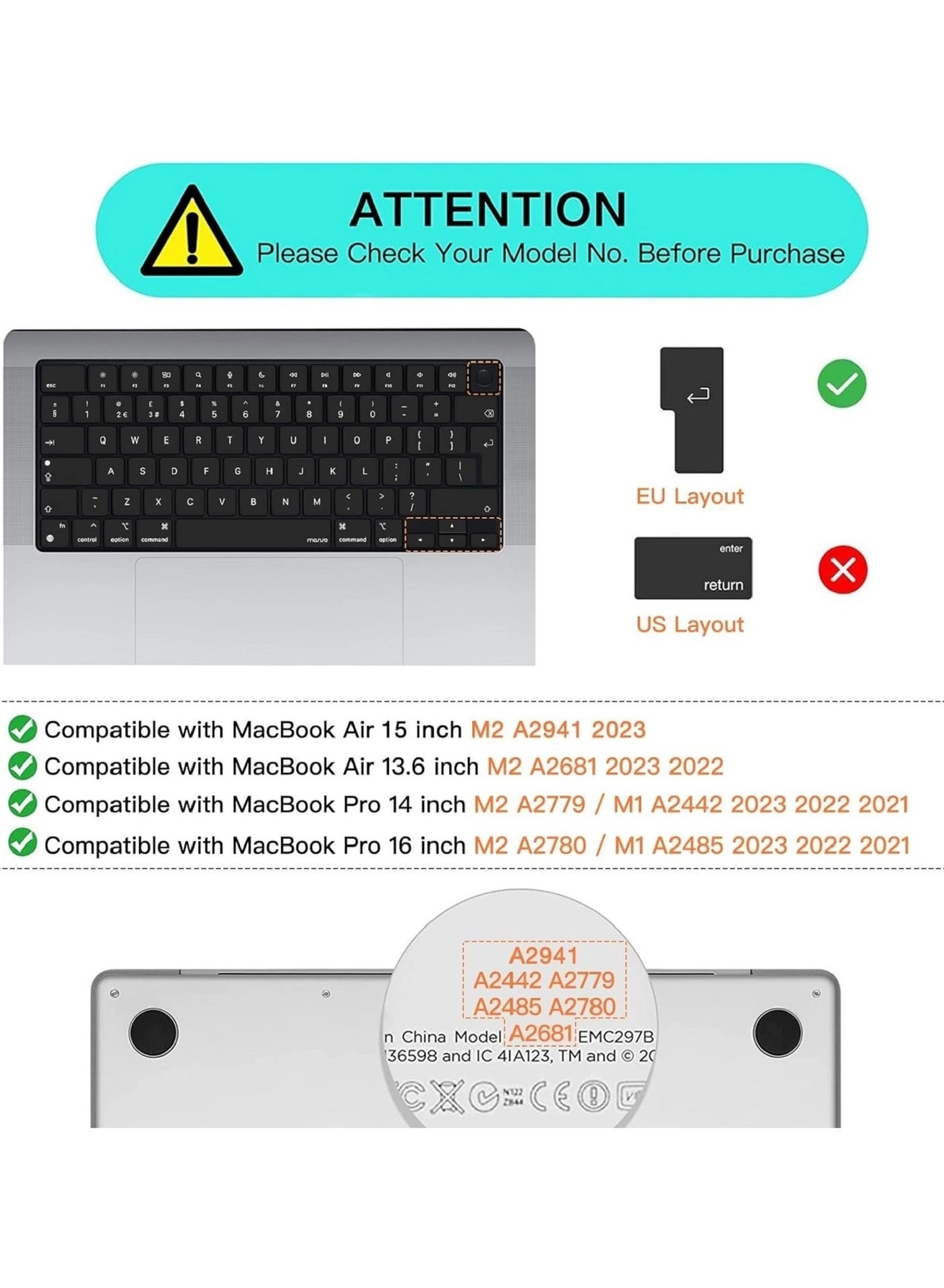 Silicone Keyboard Cover - European Version Russian/English
