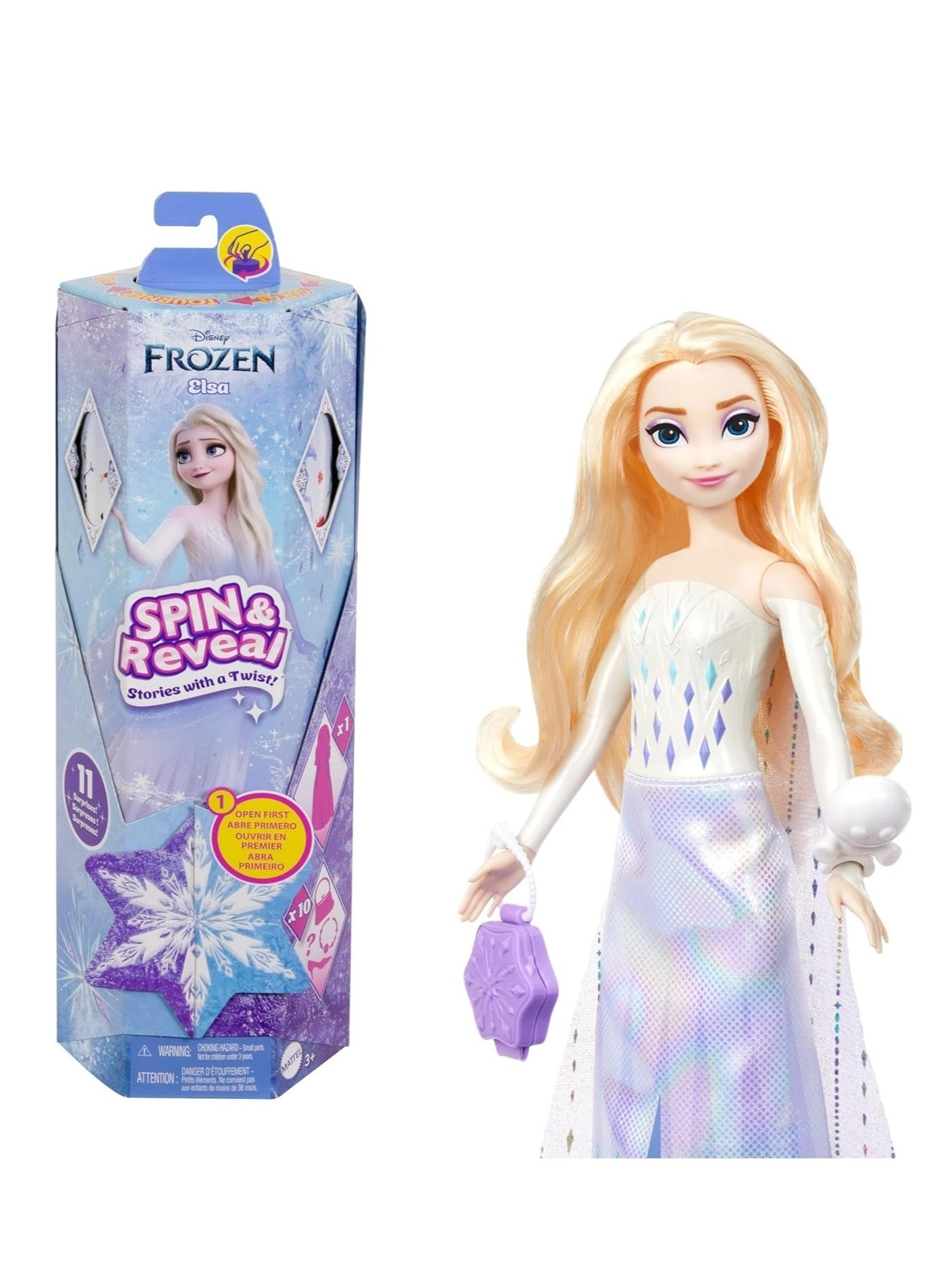 Elsa Fashion Doll - Frozen Spin & Reveal 11 Surprises