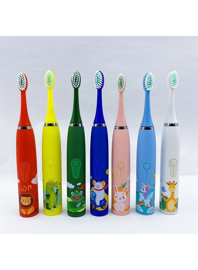 Ultrasonic Electric Children's Toothbrush - Super Soft Waterproof USB Charging 6 Heads