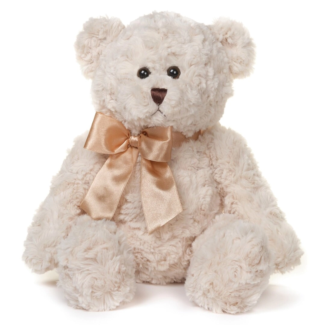 Bearington Collection Huggles - 16 Inch Creamy White Teddy Bear