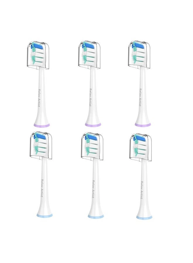 Relax Artist Toothbrush Replacement Head - 6 Count Compatible with Philips Sonicare