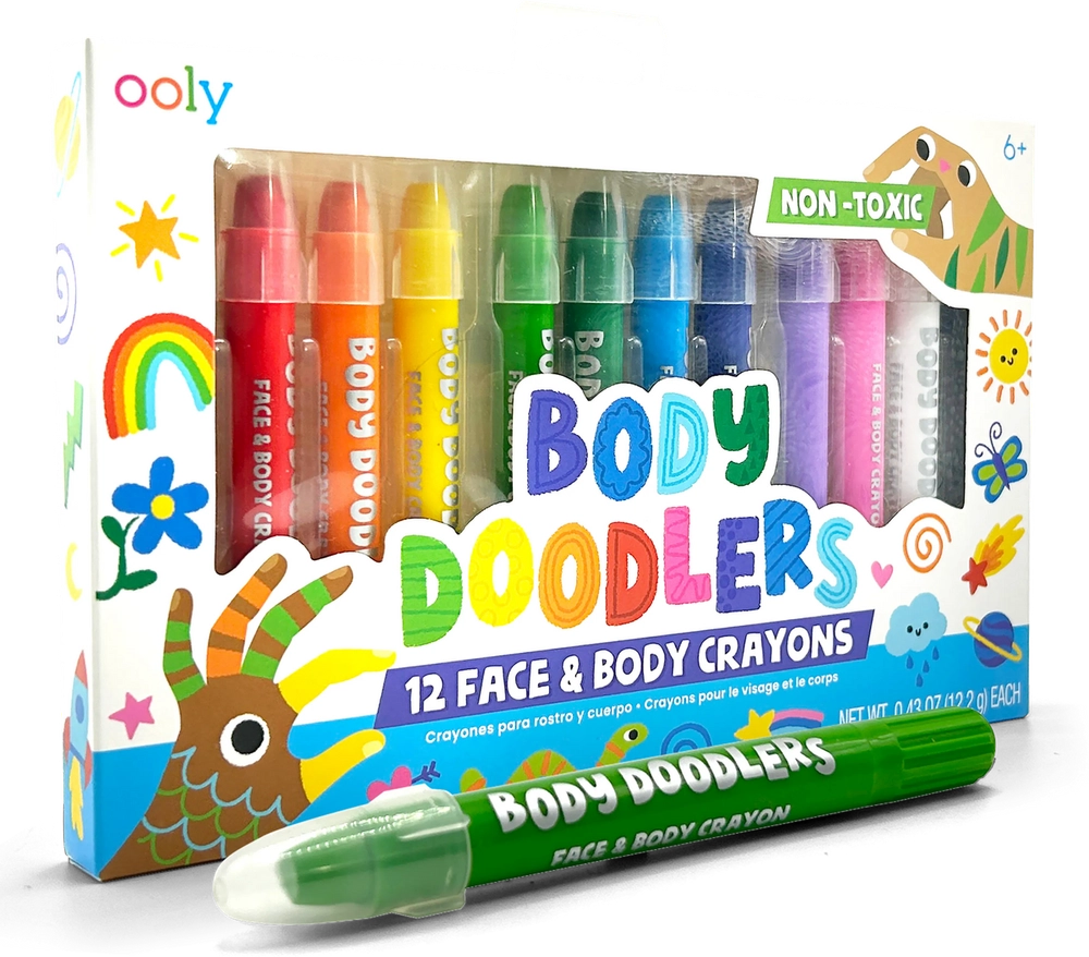 Body Doodlers Face And Body Crayon Set - 12 Pcs