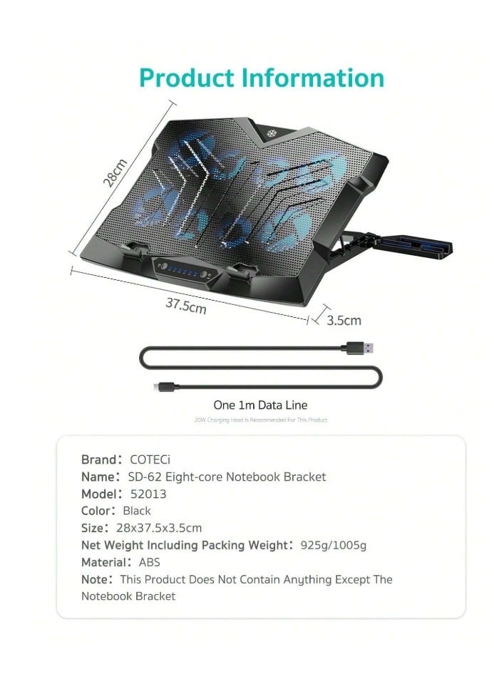 8 CORE COOLING LAPTOP STAND - 8 15.6-17.3 Inch
