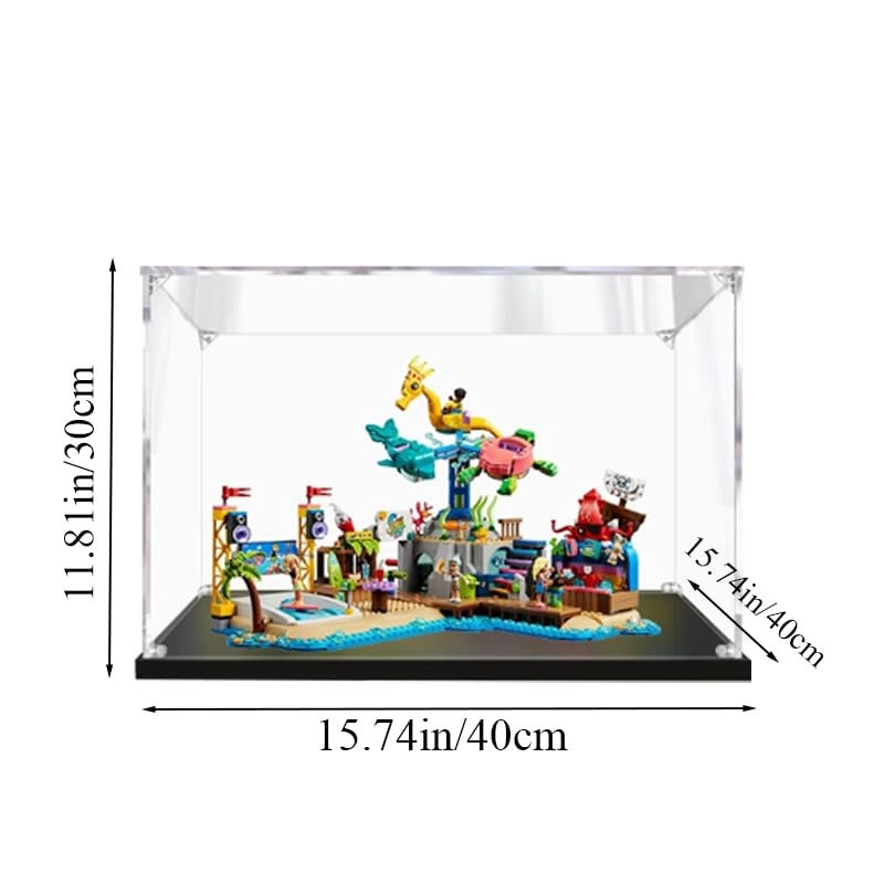 LEGO Friends Display Case (41737) - 15.74x15.74x11.81in. Black Bottom 2mm