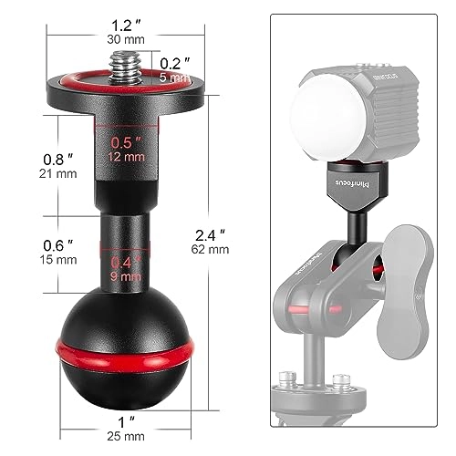 1'' Ball Adapter - 1/4"-20 Screw 2 PCS