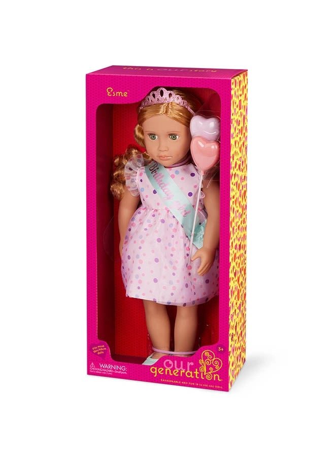 Our Generation Esme Doll - 18 Inch Frilly Party Dress And Shoes Ages 3+
