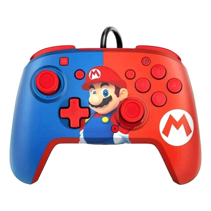 Power Pose Super Mario Wired Over-Ear Headset + Power Pose Mario Rematch Wired Controller - Nintendo Switch