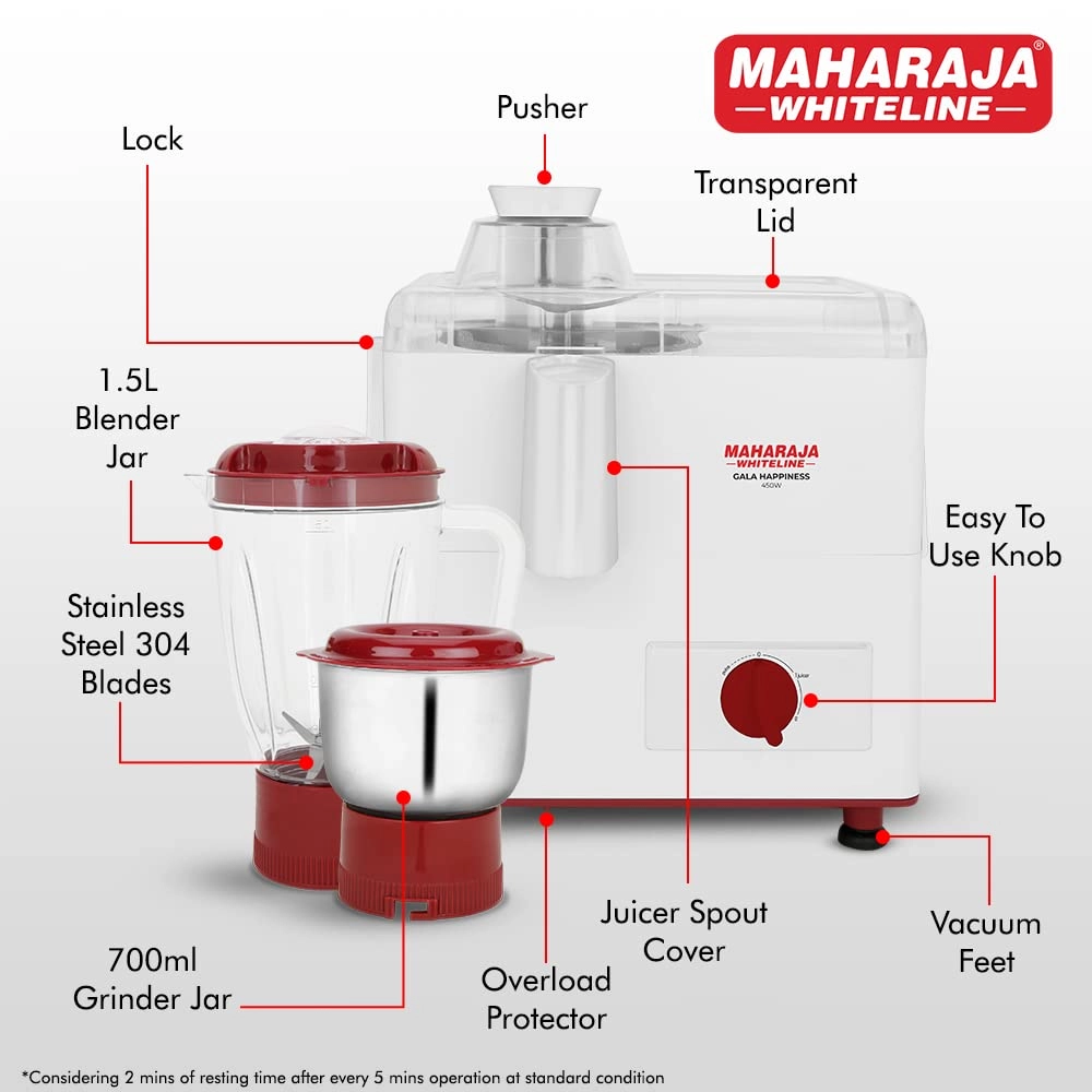 Gala Happiness Juicer Mixer Grinder - 450 Watts