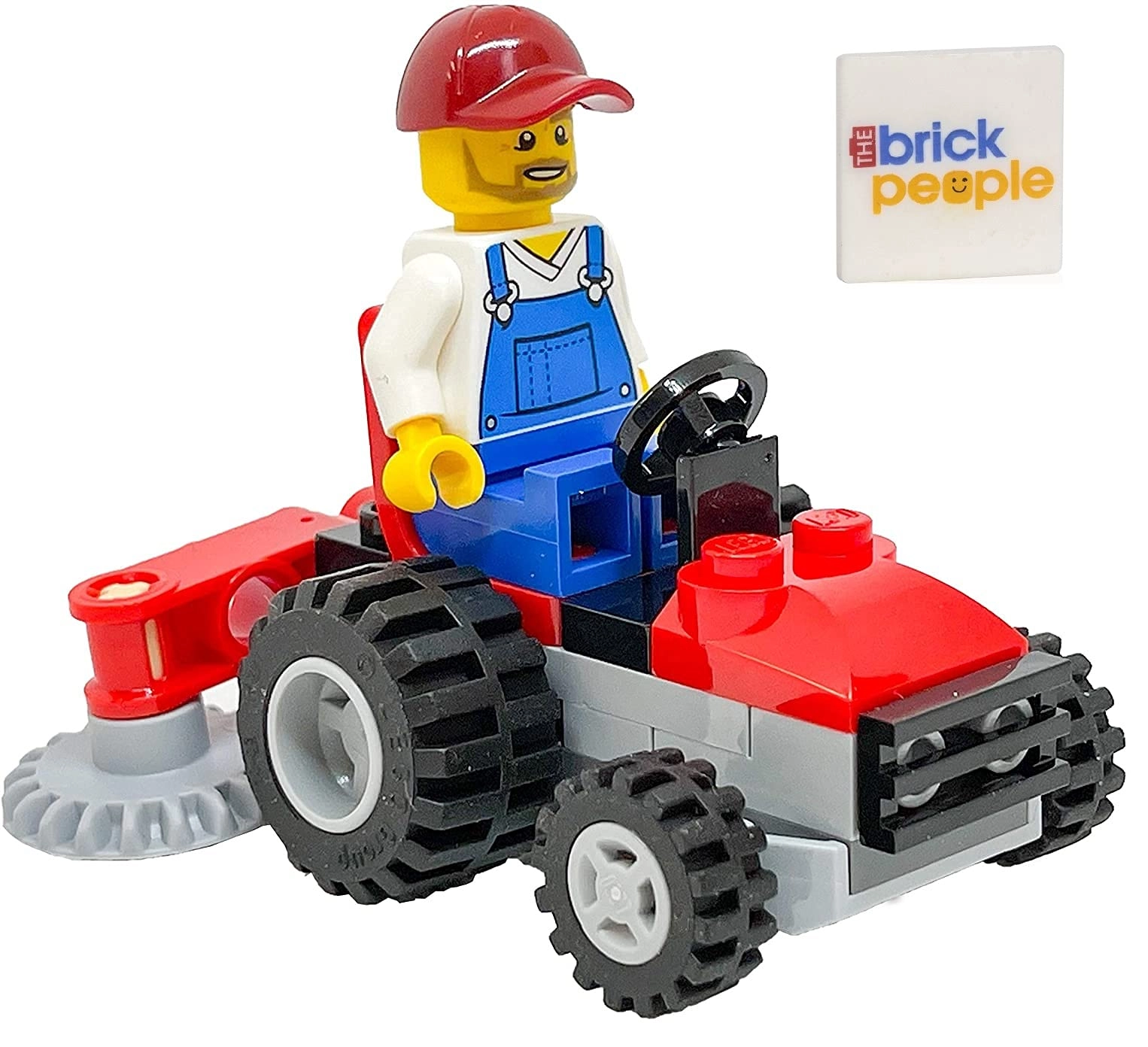 LEGO City Gardener (CTY7658358) + Lawn Tractor + TheBrickPeople Tile