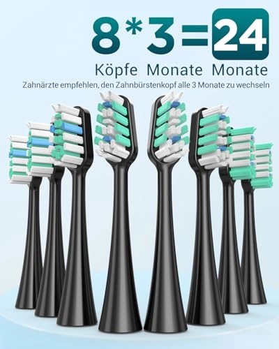 Y05U - 8 Toothbrush Heads 90 Days Battery Life 5 Brushing Modes