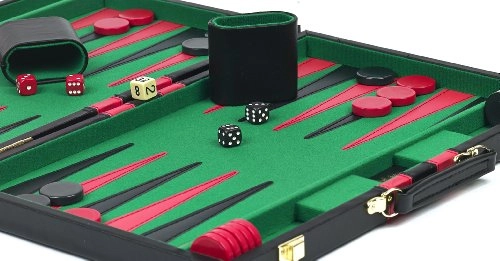 Greenwich Avenue Backgammon Set - 18" Faux Leather