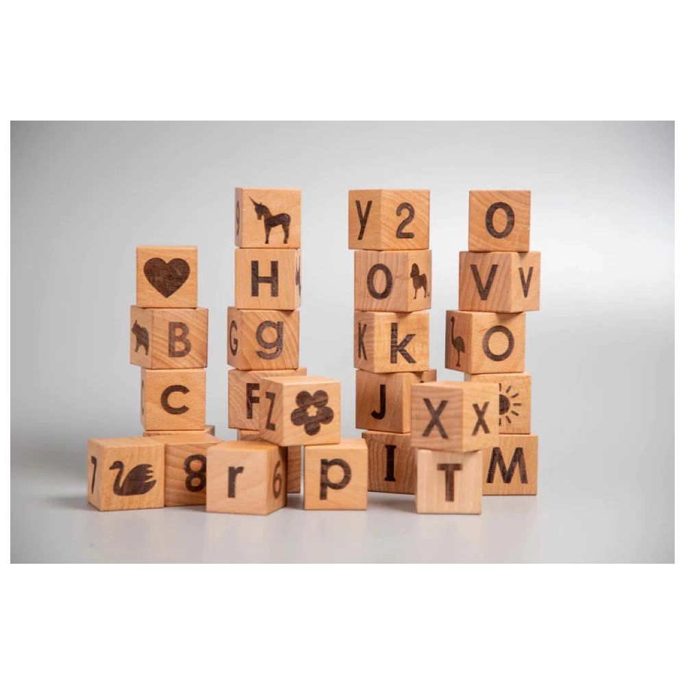 Wooden Learning Blocks - Suitable for 1 year & above 26 Pcs