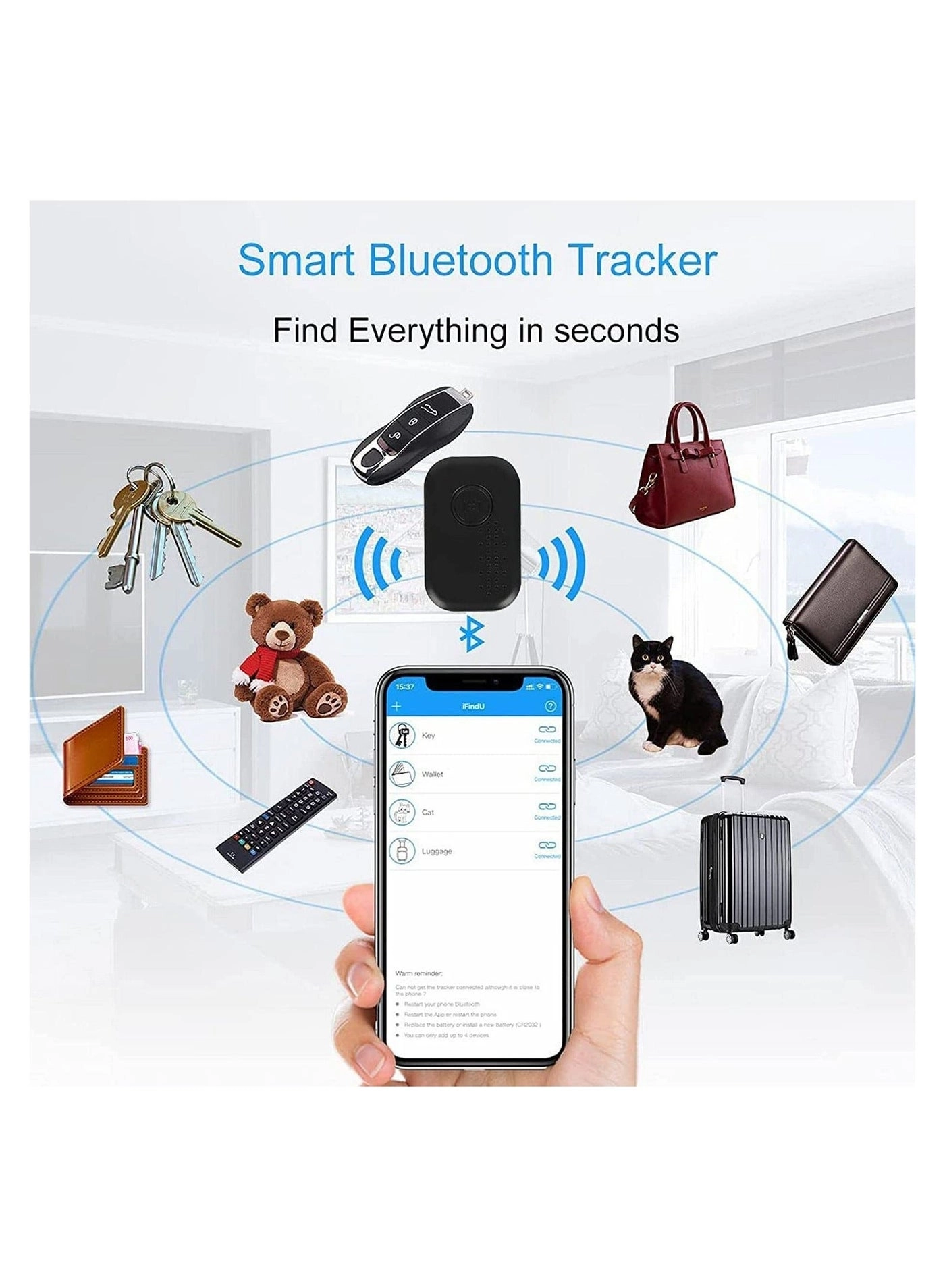 Bluetooth Key Finder Locator - 4 Pack