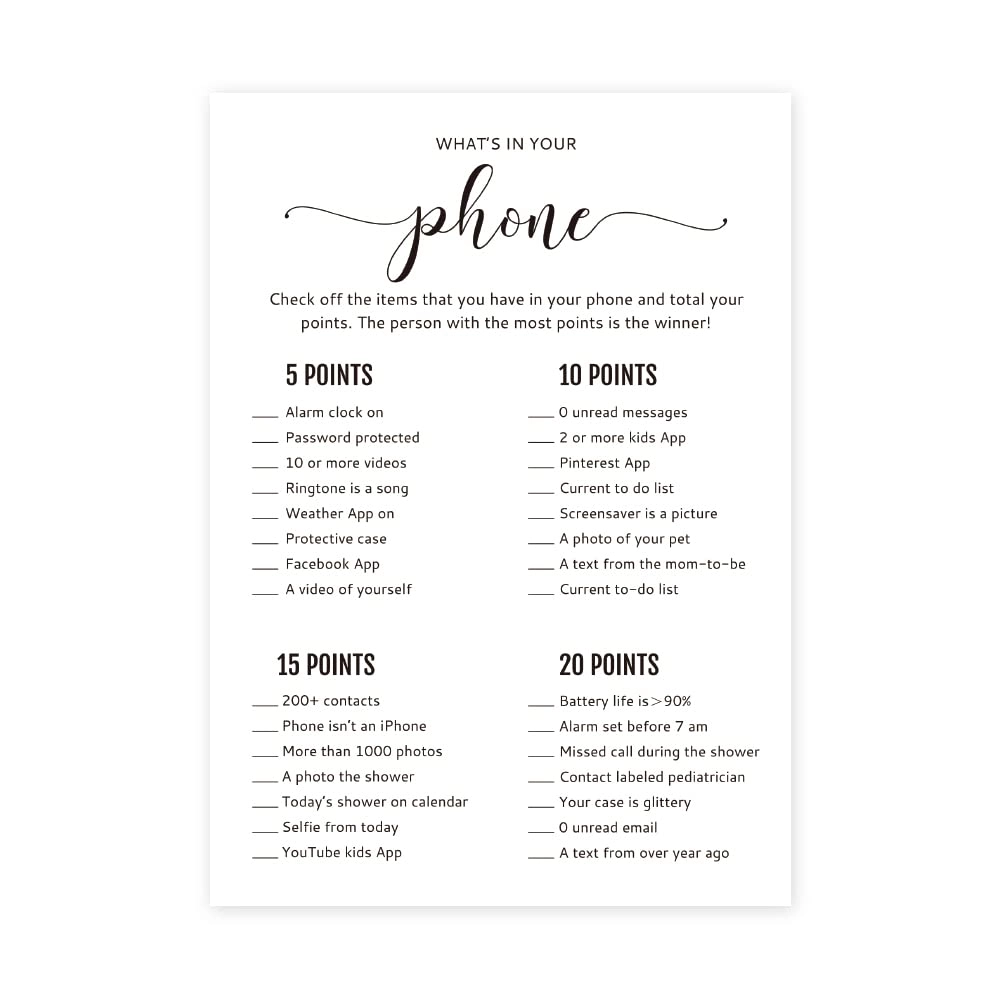 kdxpbpz Bridal Shower Game Cards - Baby 30 piece(s)