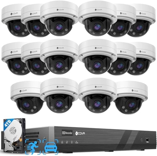 4K PoE AutoFocus Security System - 16pcs 16CH 5MP