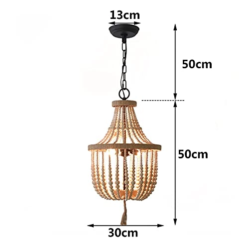 French Country Wooden Chandeliers - E14 3pc Retro white 40*60㎝