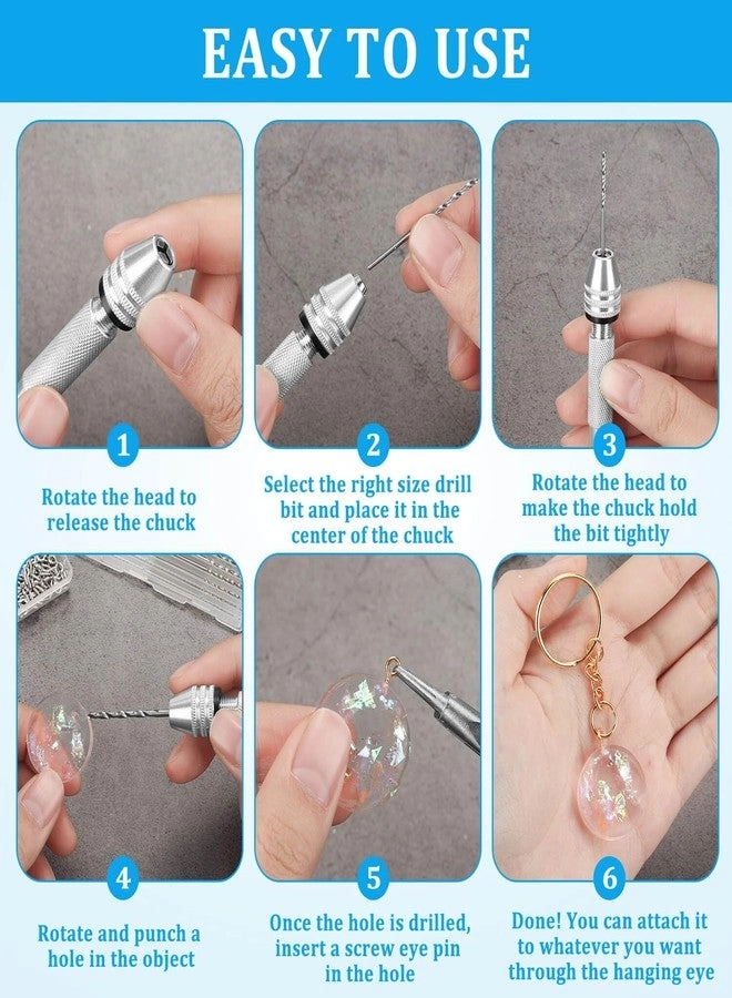 Pin Vise Hand Drill Set - 600PCS 10 Different Sizes Drill Bits