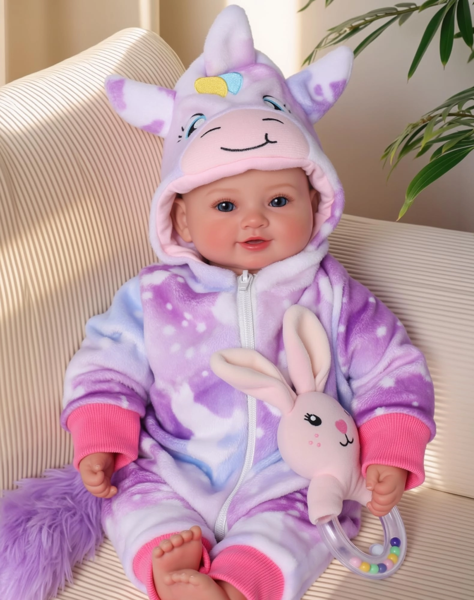 JUSS BABESIDE Unicorn Limited Edition - 5 inches (H) x 7 inches (W) x 17 inches (L) Vinyl Cotton