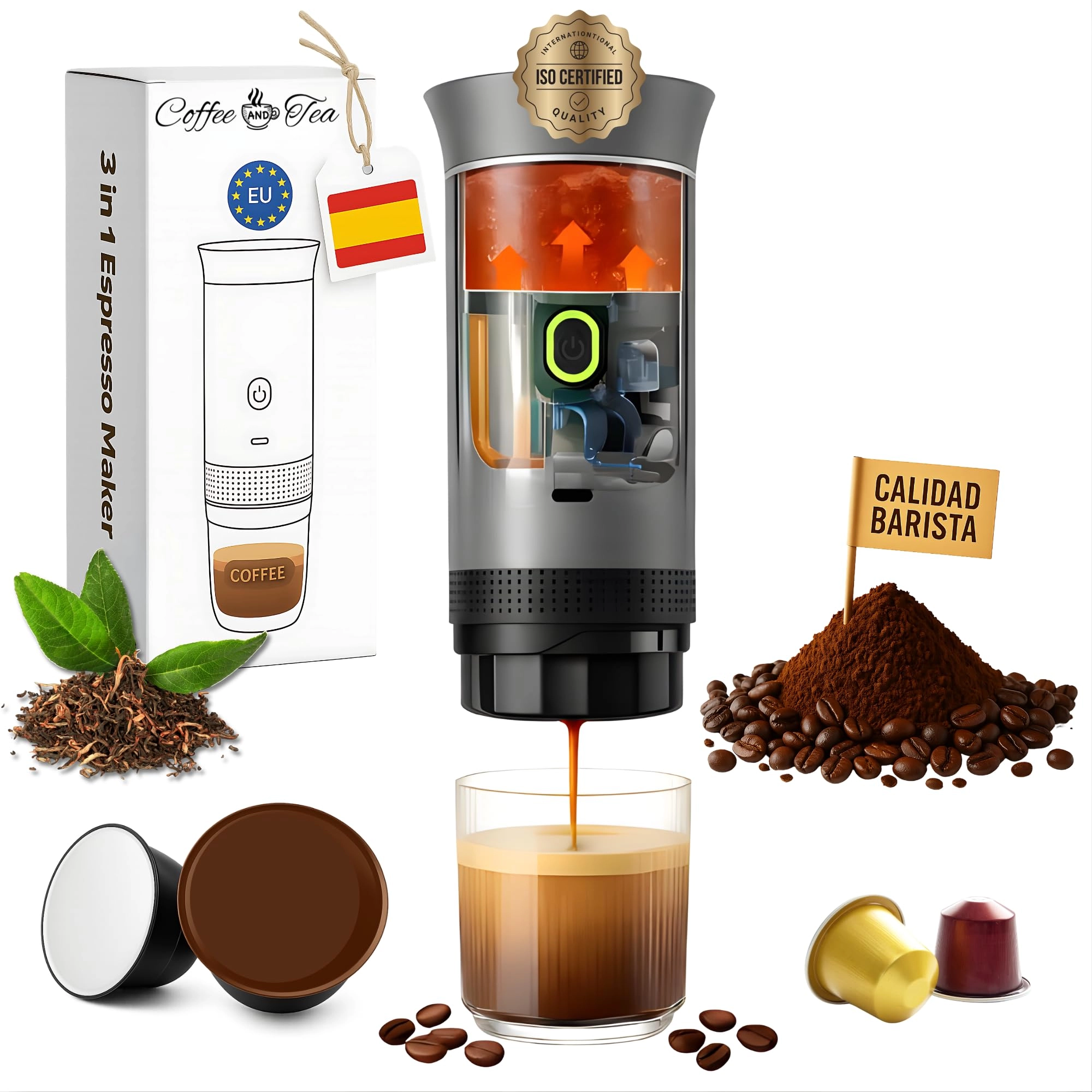 Astur Group Portable Capsules Coffee Maker - 6 Centiliters Capsule, Ground