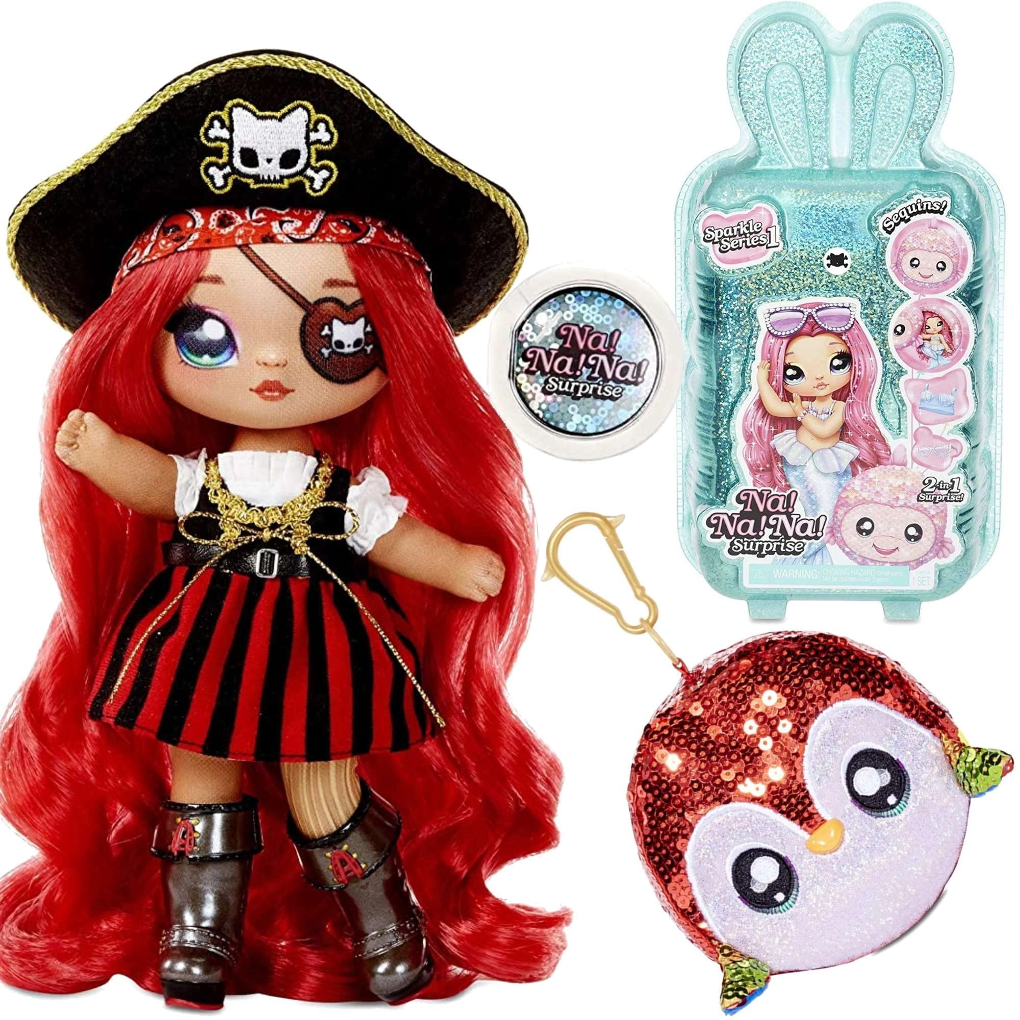 Na! Na! Na! Surprise 572350EUCGR - 2-in-1 Pom Glitter Bag 20cm Fashion Doll with Outfit and Shoes