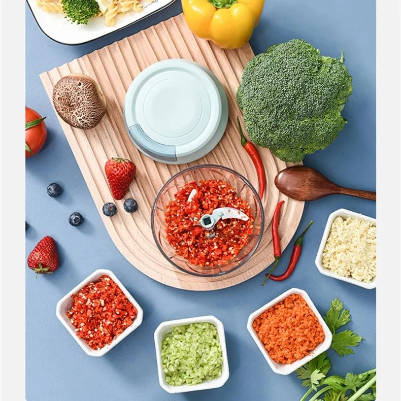 Manual Food Chopper - 900ml 5-Blade