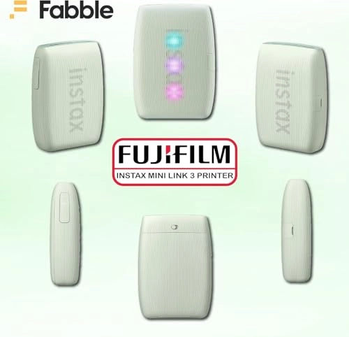 INSTAX MINI LINK 3 + Instax Mini Film - 40 Sheets + Instax Mini LINK 3 Protective Case - Green + Camera and Lens Cleaning Cloth