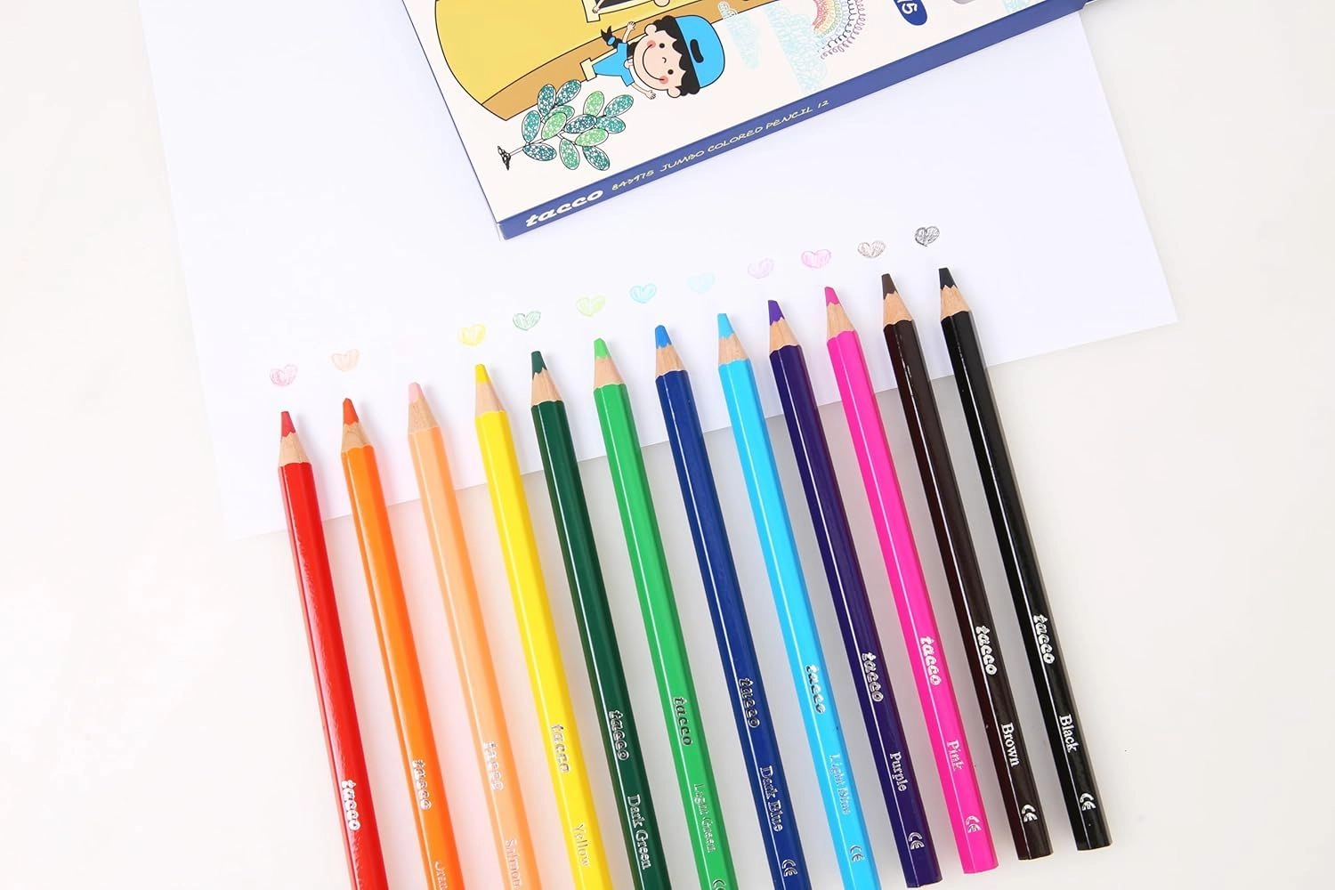 Jumbo Coloured Pencil Set - 12 Vibrant Colours