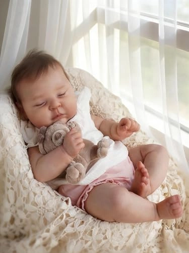 Peaches Reborn Baby Doll - 20 Inch Soft Cloth Body Sleeping Ages 3+