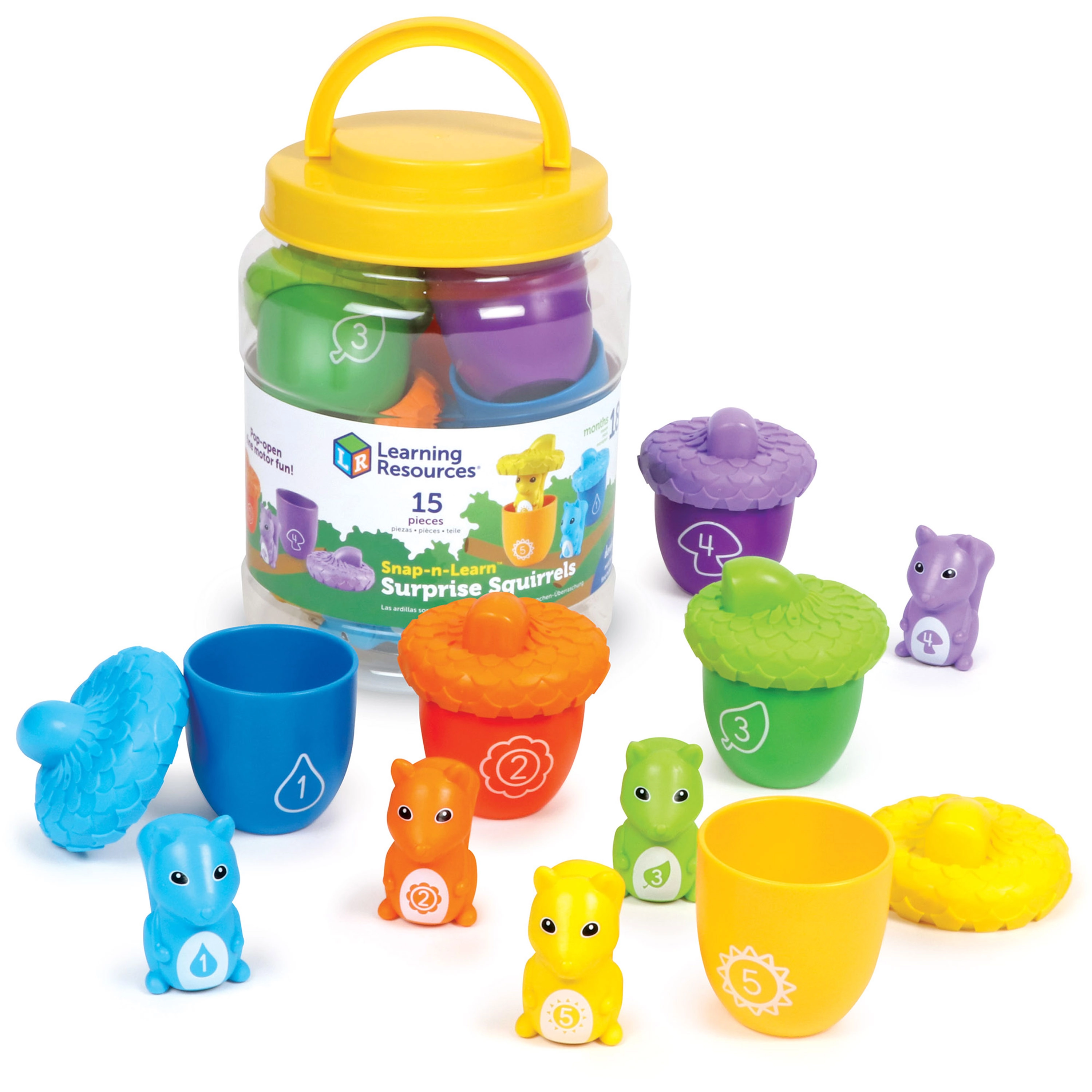 Learning Resources Snap-N-Learn Surprise Squirrels - 18 months+ 15 pieces