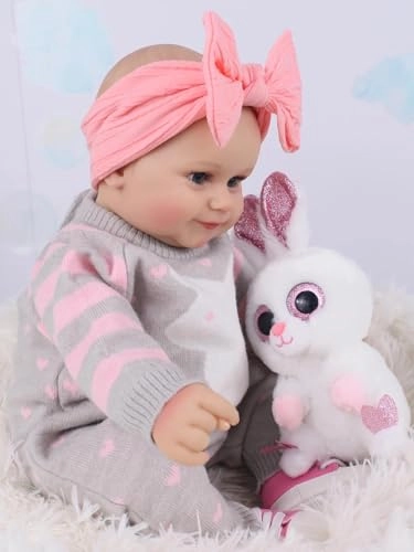Reborn Baby Doll - 20Inch Full Body Silicone Vinyl Eyes Open Ages 3+