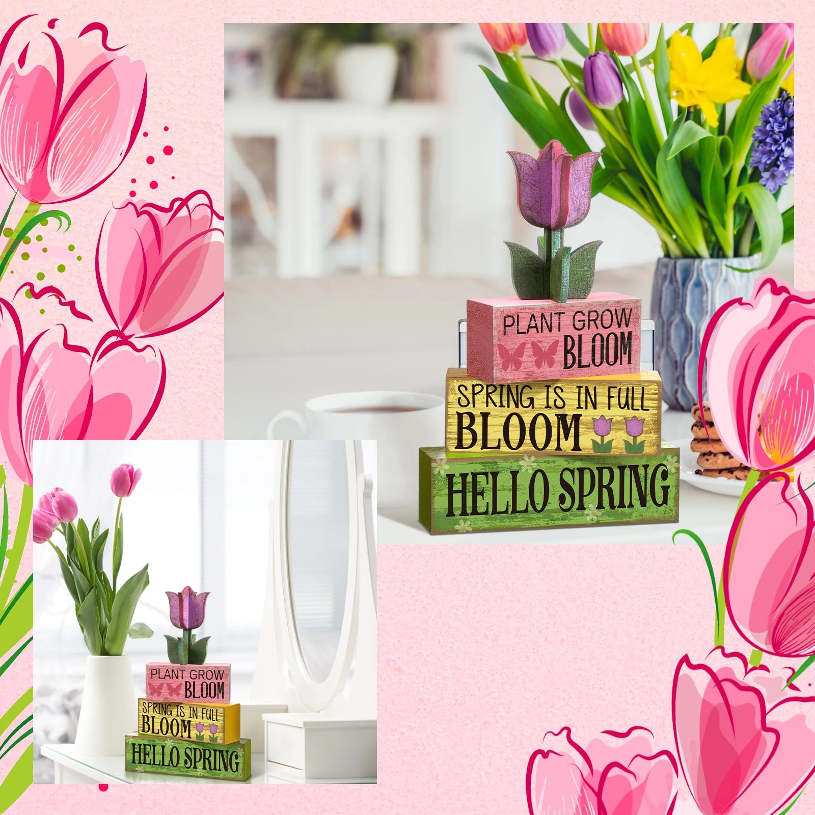 Spring Table Decoration - 4 Pcs Easter