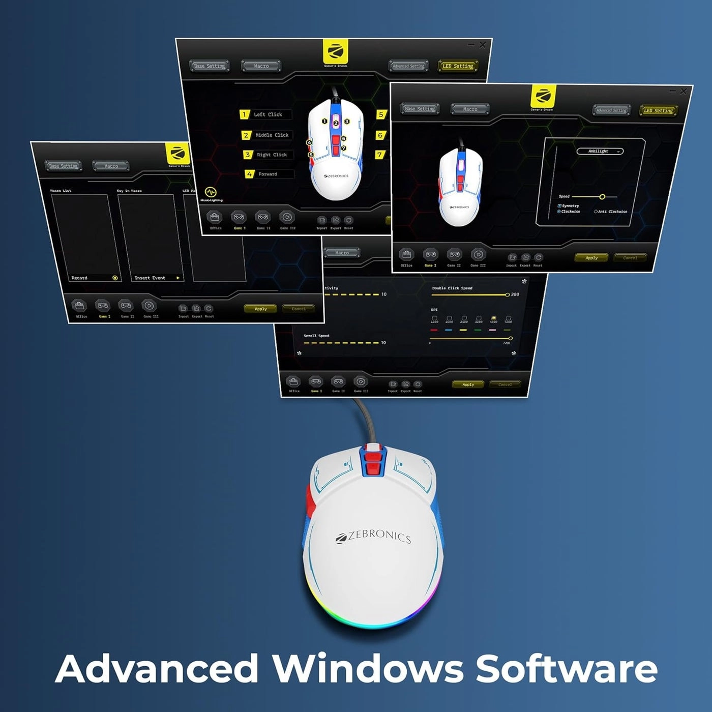 ZEB-CROSSHAIR Premium Wired Gaming Mouse - USB