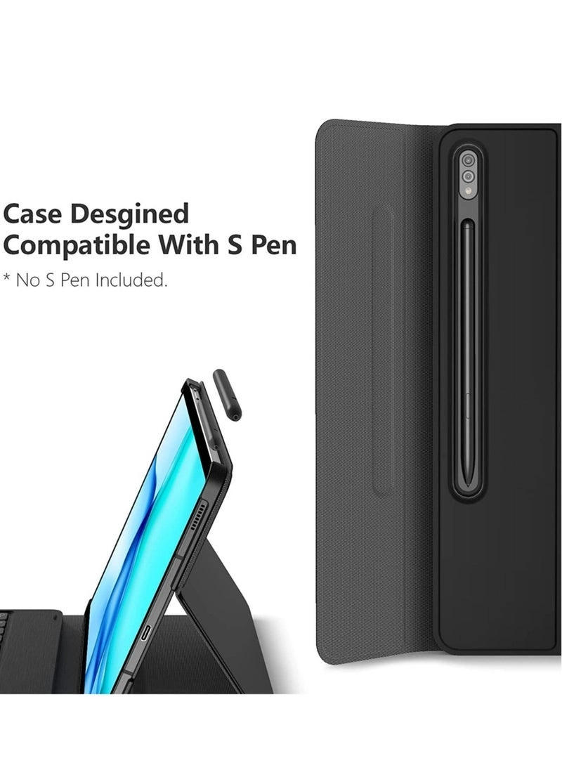 Keyboard Case with Detachable Keyboard and Micro USB Charging for Galaxy Tab S8 Plus 12.4-inch (2022) and Galaxy Tab S7 Plus 12.4-inch (2020)