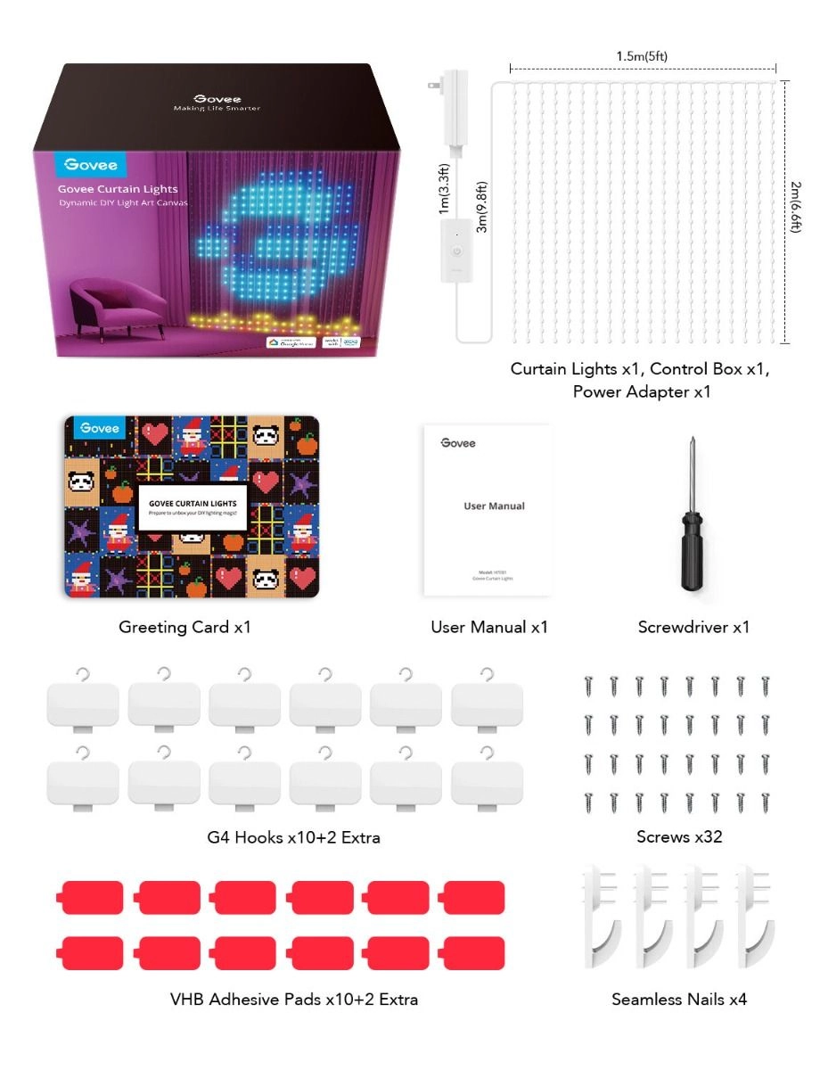 Curtain Lights - RGBIC 520 LEDs