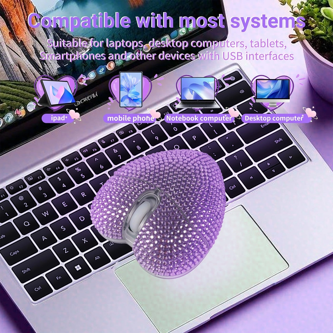 Heart-Shaped Mouse - Bluetooth USB