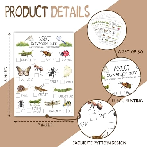 Insect Scavenger Hunt Cards - 30 piece(s) 15 years and up