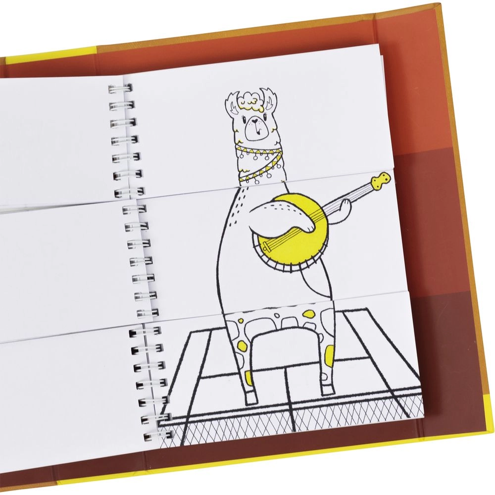 Mash-Up Colouring Set - 32 spiral bound colouring pages 4 blank flip pages 10 markers