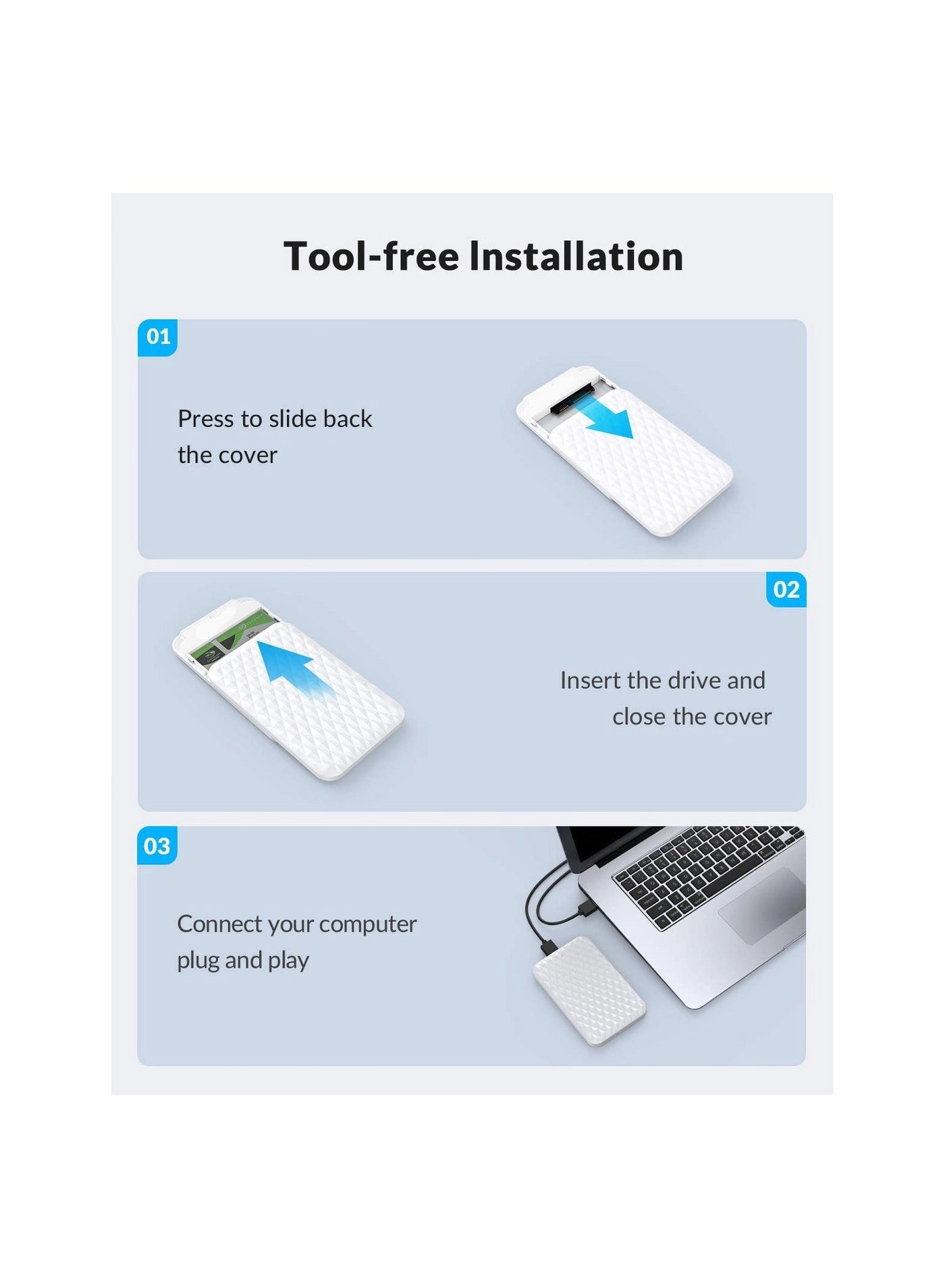 Hard Drive Enclosure - Usb 3.0 Sata 2.5 Inch