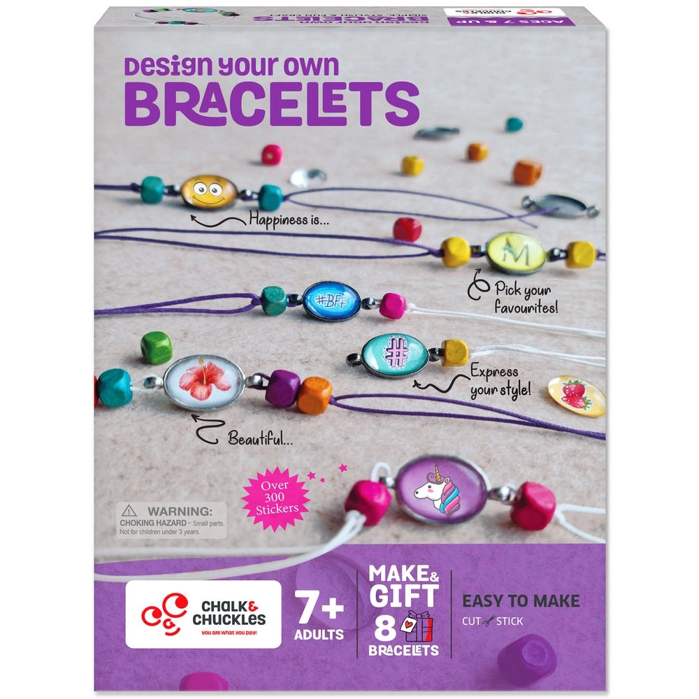 CHALK AND CHUCKLES Design Your Own Bracelet - 8 bracelets All-In-One Kit