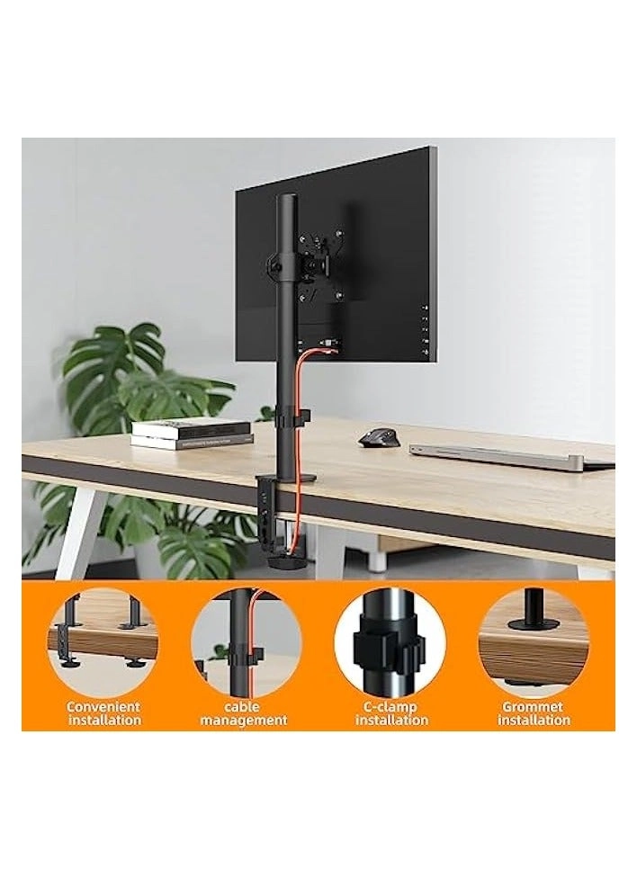 Single Monitor Arm - Single 13-32 Inch VESA 75x75/100x100mm