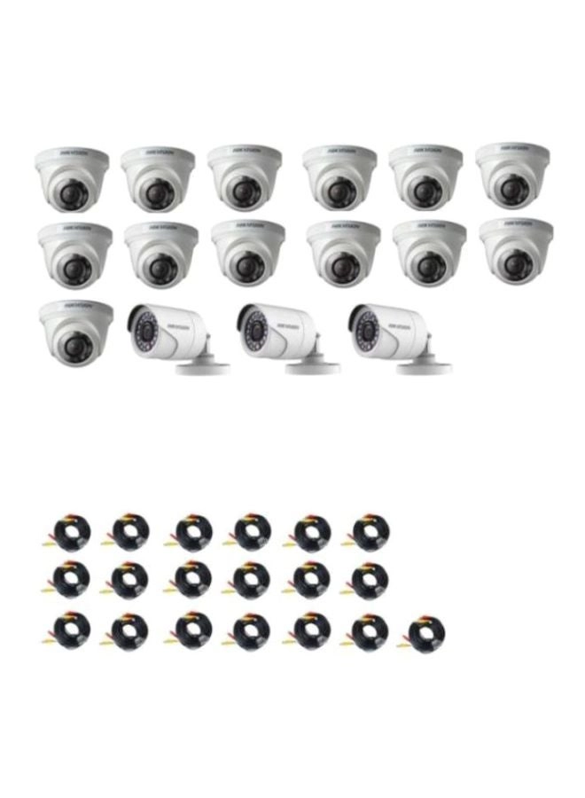 Dome Camera + Bullet Camera + Cable + DVR k1 + Hard Disk - 16 channels 2 pixels