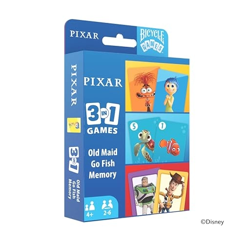 Disney and Pixar 3-in-1 Card Games - Old Maid Go Fish Memory