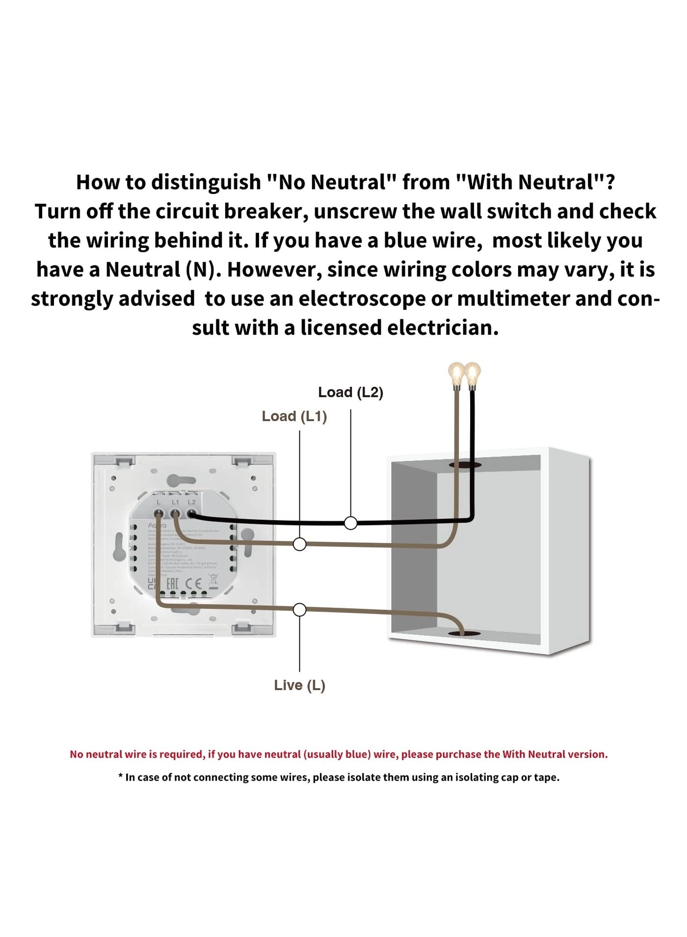 Double Rocker Smart Wall Switch - Zigbee 3.0 Wi-Fi