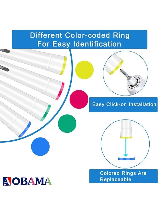 Replacement Toothbrush Heads - 8Pcs Black 7000Pro