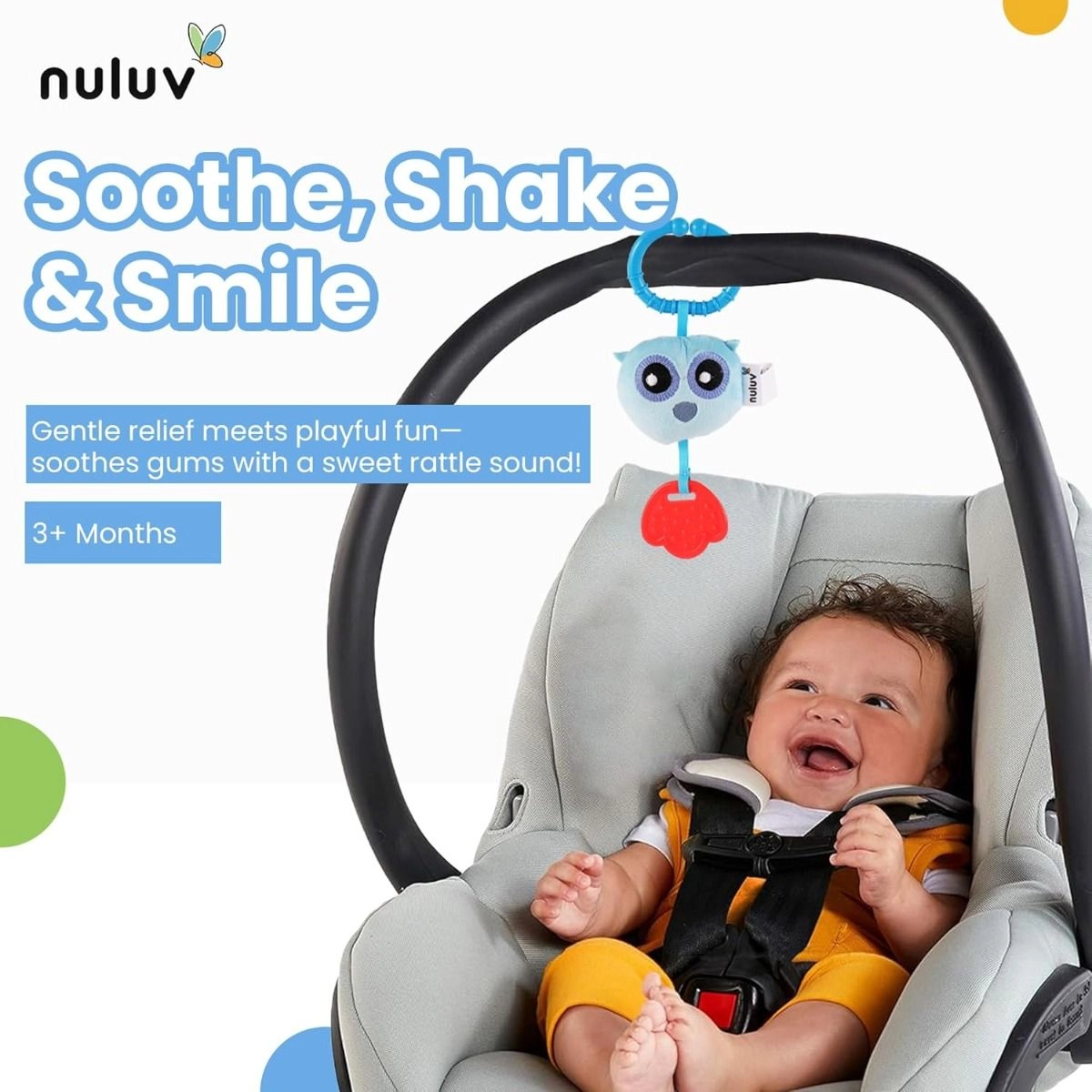 Playtime Owl Teether - soft cuddly fabric silicone teething ring